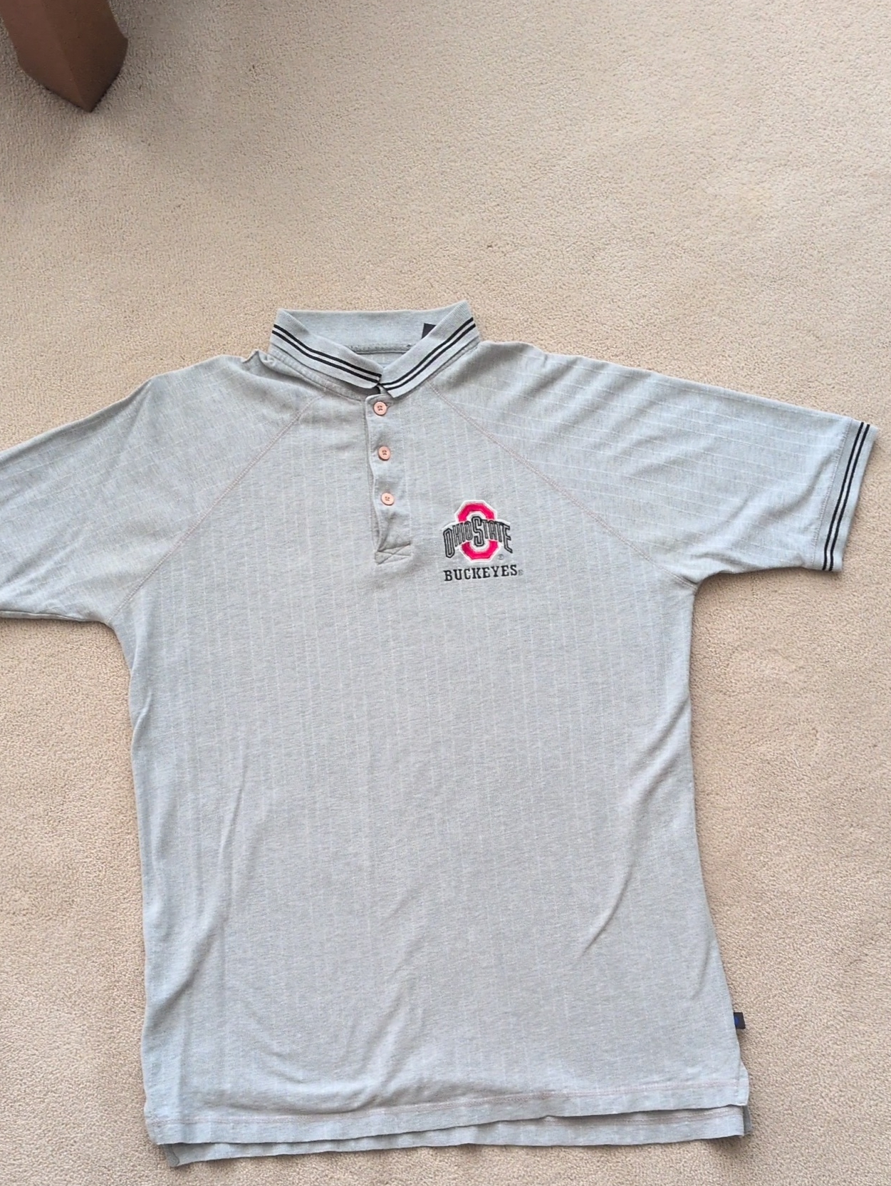 Holloway Ohio State Buckeyes Men's Grey Polo Shirt With Embroidered Logo